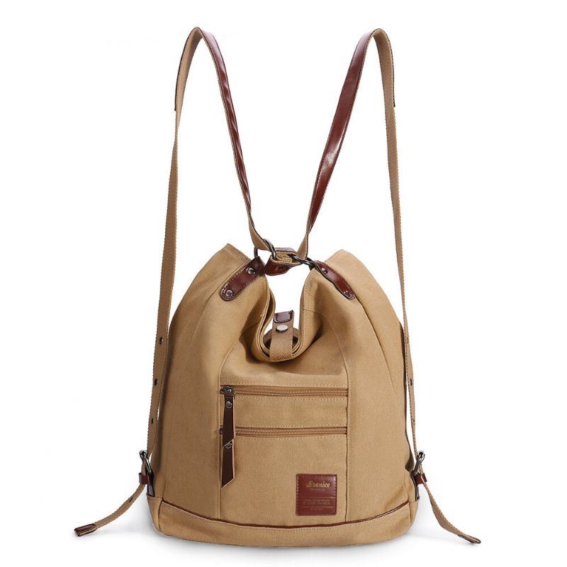 Naisten Multi-carry Casual Canvas Käsilaukku Olkalaukku Laukku Reppu