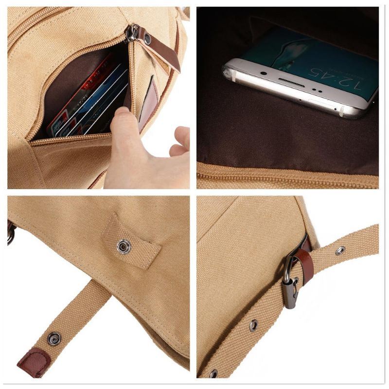 Naisten Multi-carry Casual Canvas Käsilaukku Olkalaukku Laukku Reppu