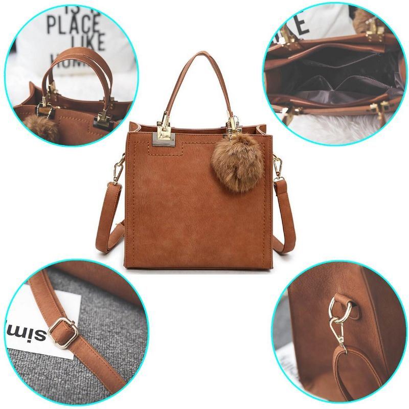 Naisten Nahkainen Käsilaukku Lady Olkalaukku Tote Crossbody Messenger Bag