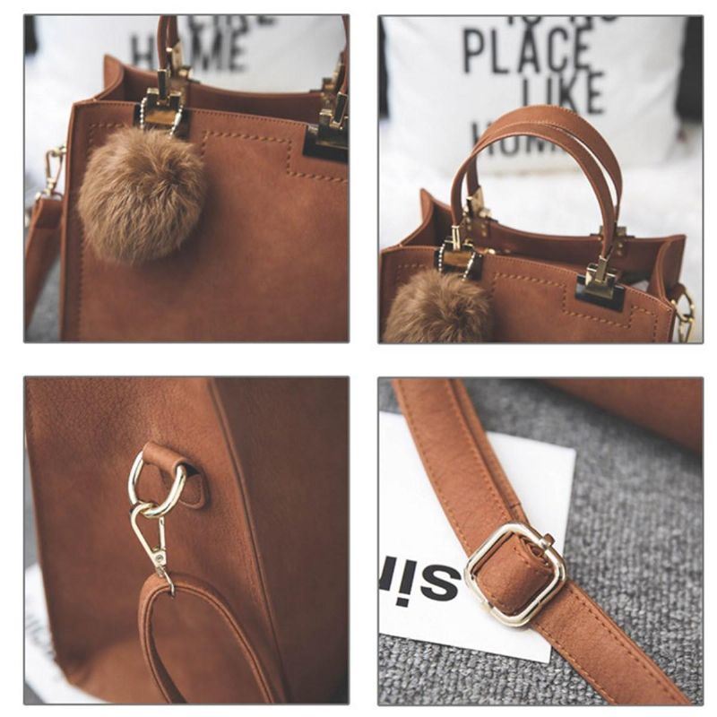 Naisten Nahkainen Käsilaukku Lady Olkalaukku Tote Crossbody Messenger Bag