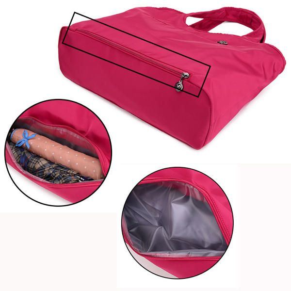 Naisten Nailoninen Käsilaukku Solid Tote Bag Multi Pocket -ostoskassi