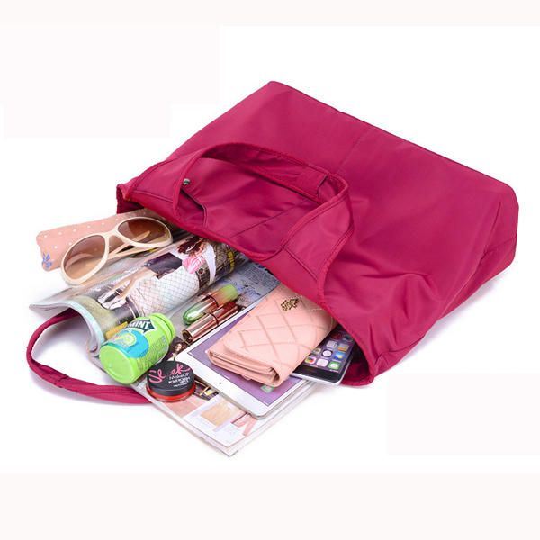 Naisten Nailoninen Käsilaukku Solid Tote Bag Multi Pocket -ostoskassi