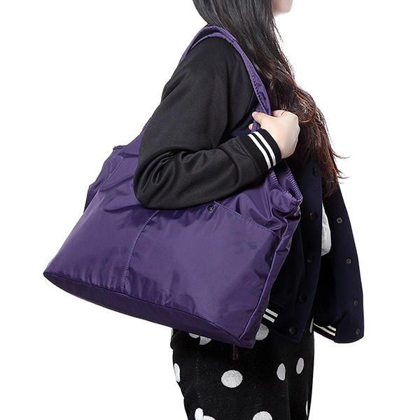 Naisten Nailoninen Käsilaukku Solid Tote Bag Multi Pocket -ostoskassi