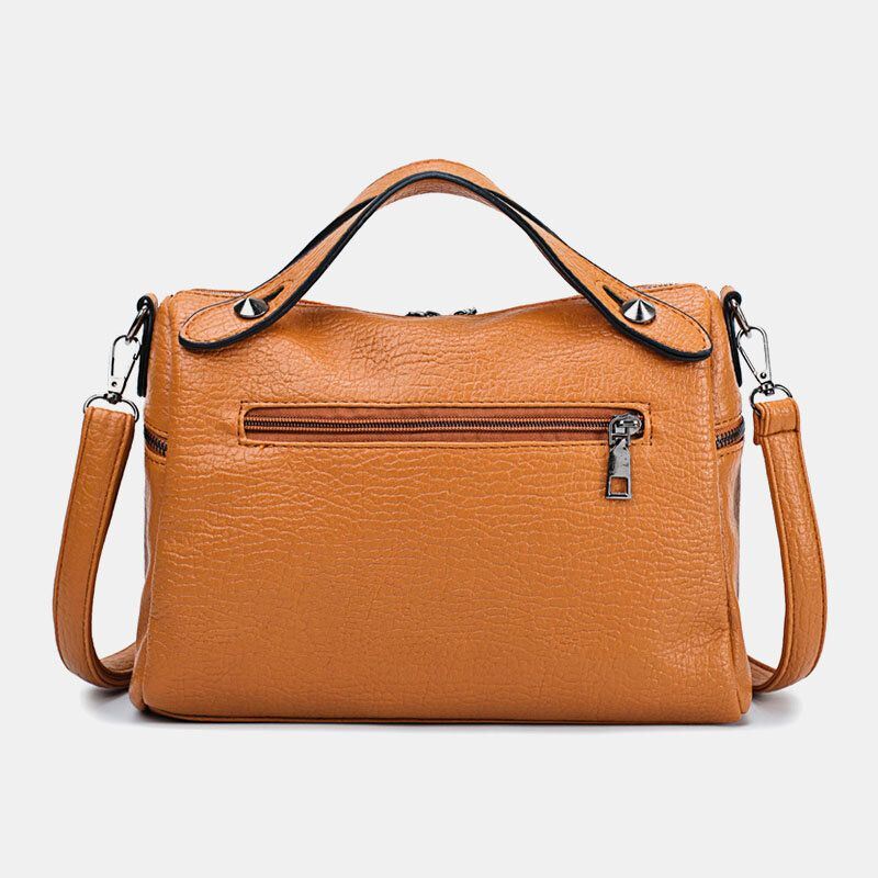 Naisten Niitti Vintage Pu-nahkainen Monitoimilaukku Crossbody Laukku Olkalaukku Käsilaukku