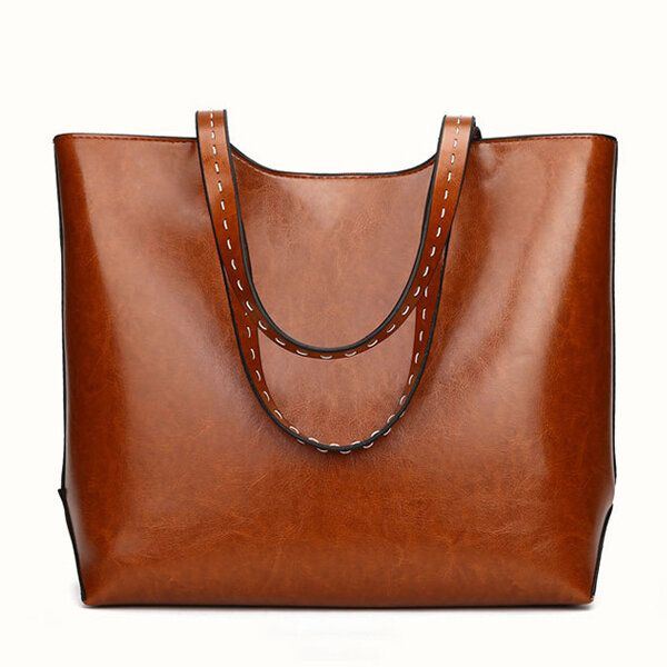 Naisten Öljy-nahkainen Kangaskassi Retro Crossbody -laukku
