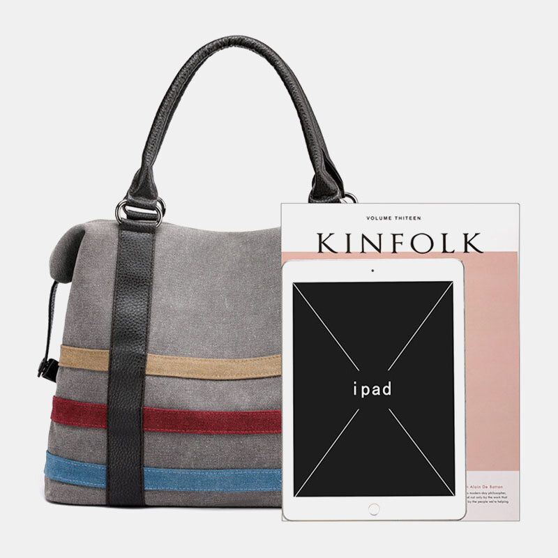 Naisten Patchwork Canvas Käsilaukku Crossbody Laukku