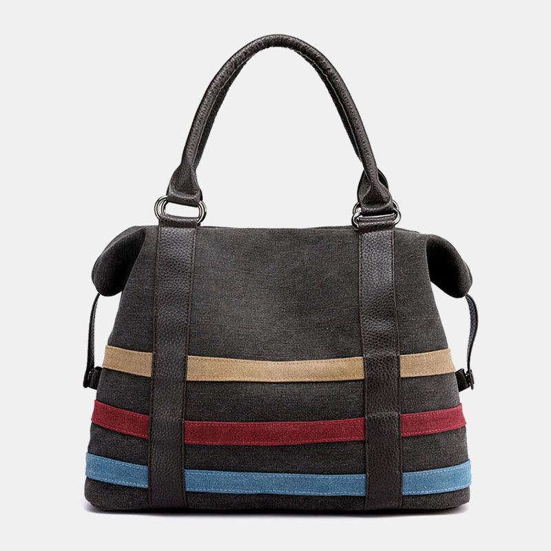 Naisten Patchwork Canvas Käsilaukku Crossbody Laukku