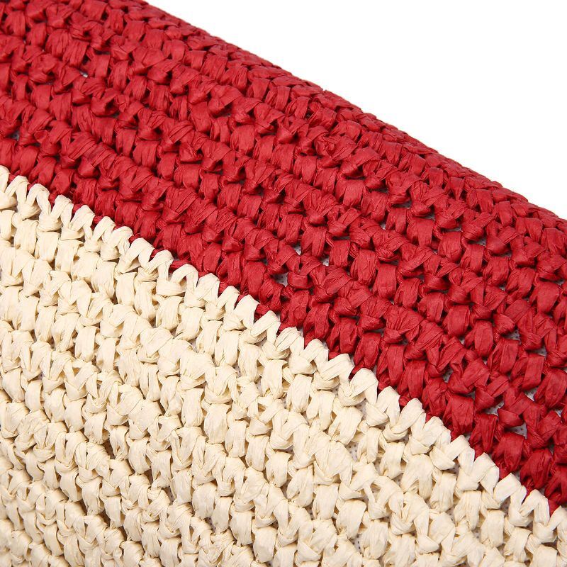 Naisten Patchwork Straw Olkalaukku Käsilaukku