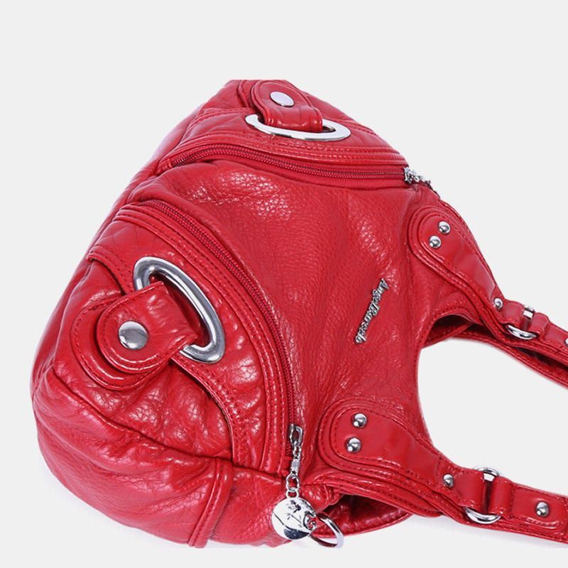 Naisten Pehmeä Nahkainen Käsilaukku Kiinteä Käsilaukku Crossbody Laukku