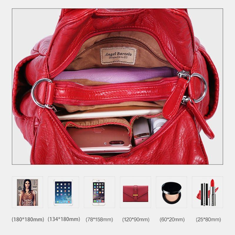 Naisten Pehmeä Nahkainen Käsilaukku Kiinteä Käsilaukku Crossbody Laukku