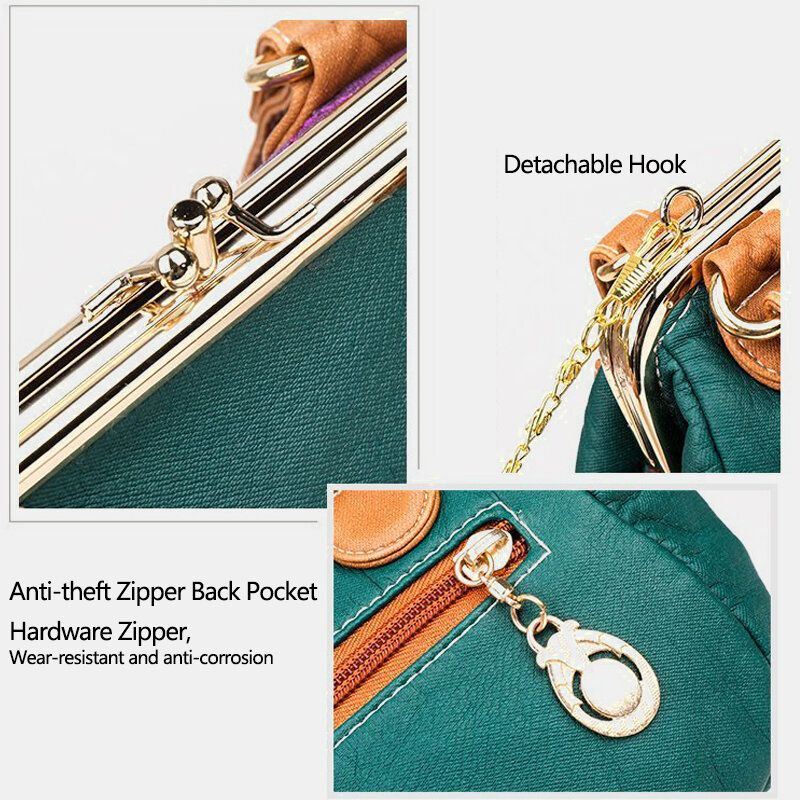 Naisten Pu Nahka Vedenpitävä Pääkallo Niitti Ketjut Olkalaukku Käsilaukku Crossbody Laukku