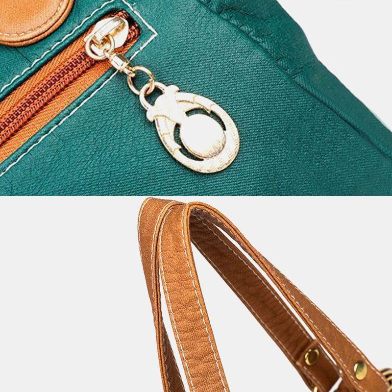 Naisten Pu Nahka Vedenpitävä Pääkallo Niitti Ketjut Olkalaukku Käsilaukku Crossbody Laukku