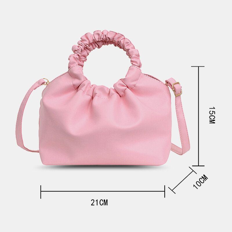 Naisten Pu-nahka Yksivärinen Kuoren Muotoinen Rypytetty Laukku Käsilaukku Matkalaukku Olkalaukku Crossbody Bag