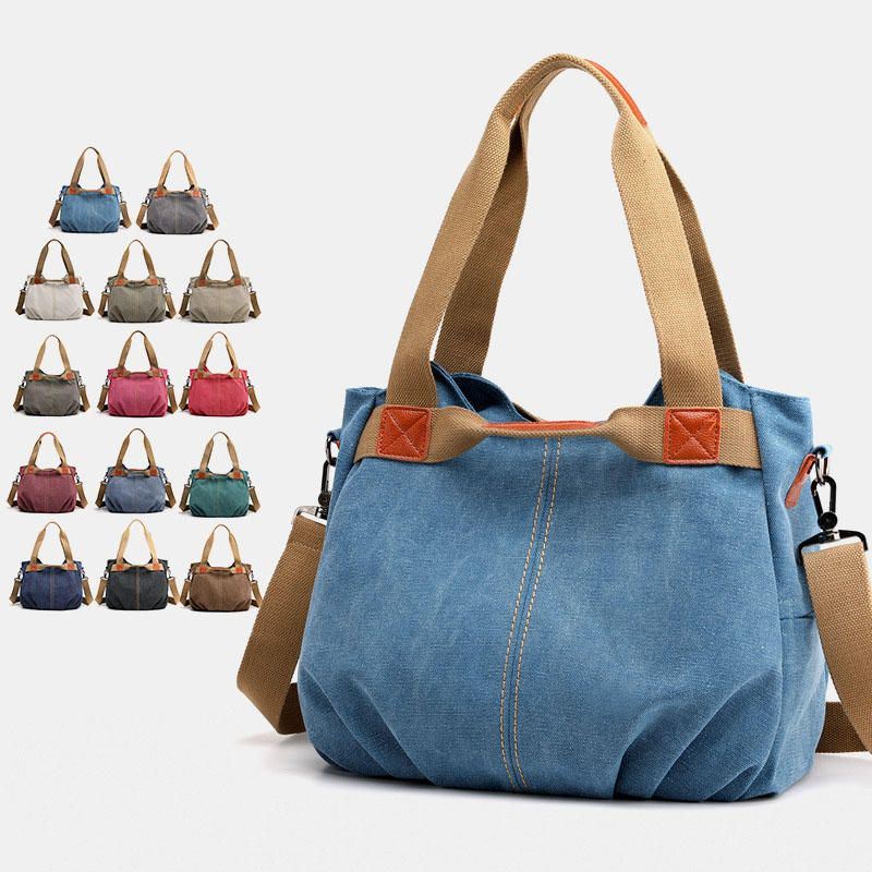 Naisten Suuri Kapasiteetti Canvas-käsilaukku Olkalaukku Crossbody Laukut