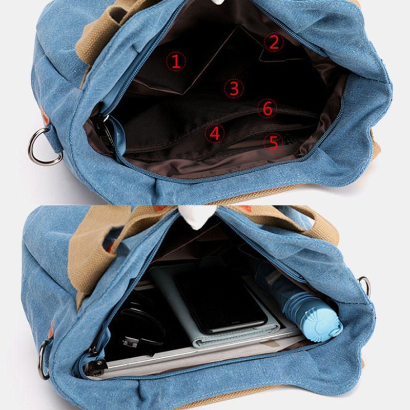 Naisten Suuri Kapasiteetti Canvas-käsilaukku Olkalaukku Crossbody Laukut