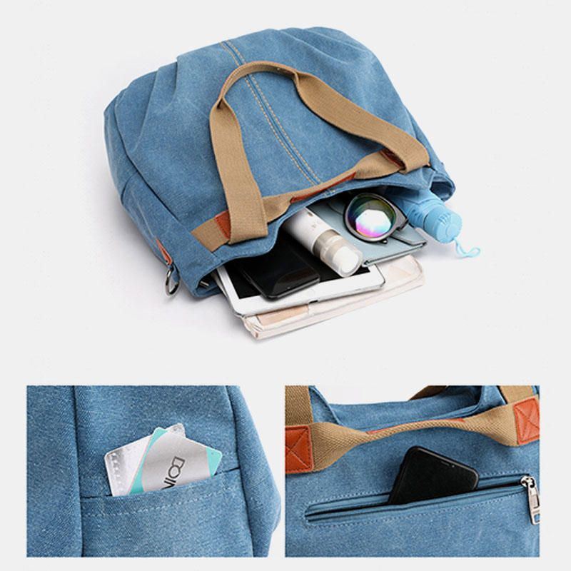 Naisten Suuri Kapasiteetti Canvas-käsilaukku Olkalaukku Crossbody Laukut
