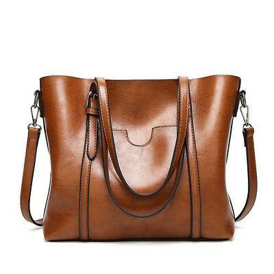 Naisten Suuri Retrokäsilaukku Nahkainen Ostoskassi Crossbody Olkalaukku