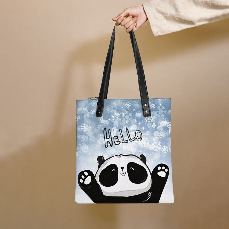 Naisten Talvi 2022 Söpö Panda Printing Käsilaukku
