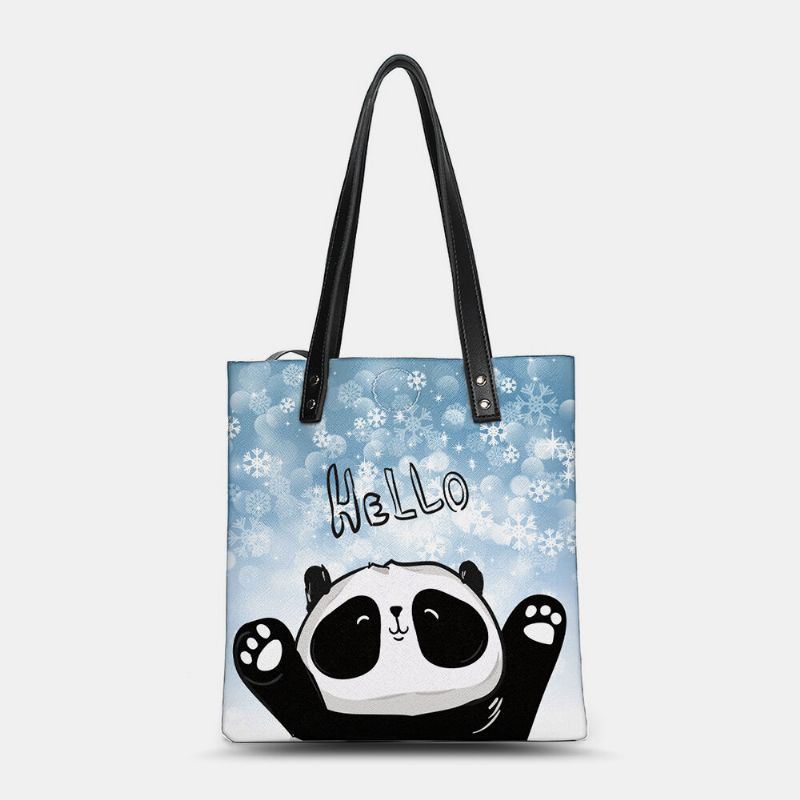 Naisten Talvi 2022 Söpö Panda Printing Käsilaukku