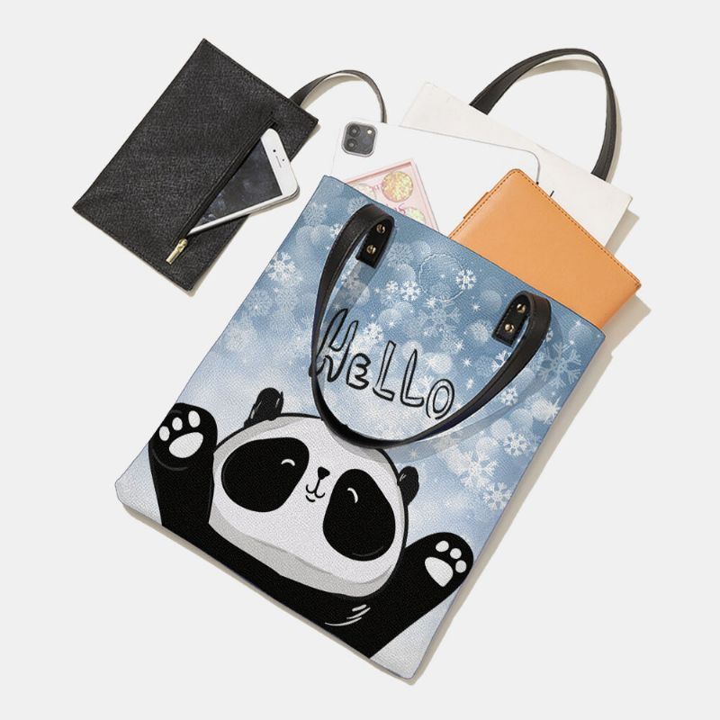 Naisten Talvi 2022 Söpö Panda Printing Käsilaukku