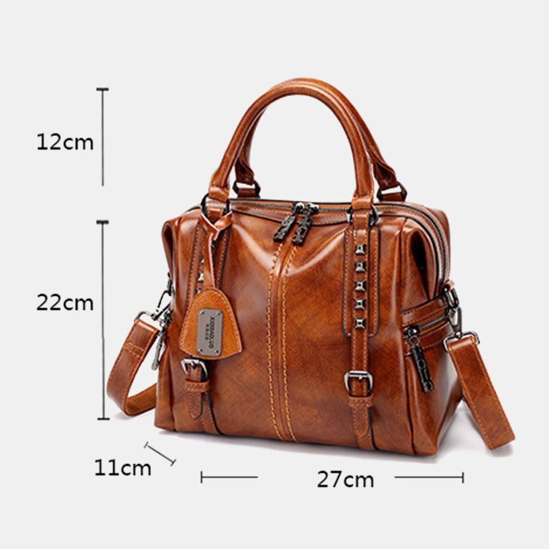 Naisten Unisex Keinonahka Retro Vintage Fashion Multi-carry Käsilaukku Tote Crossbody Bag