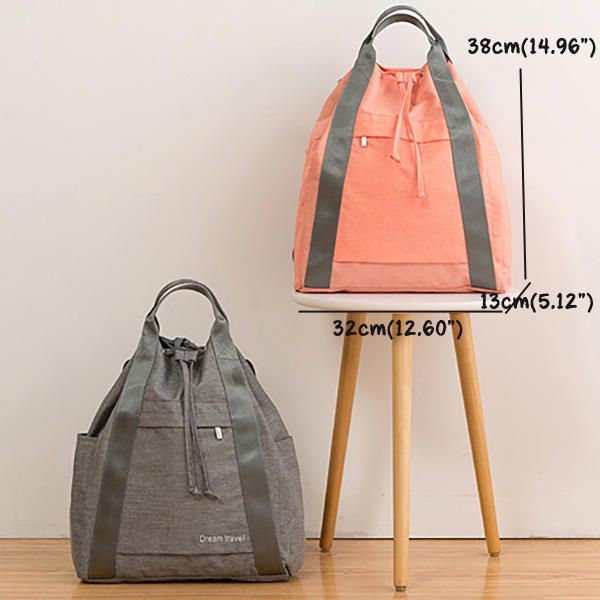 Naisten Vedenpitävä Suuren Kapasiteetin Kiristysnyörillinen Matkakäsilaukku Duffel Bag Reppu