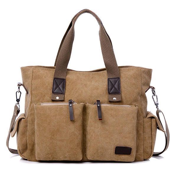 Suuri Kapasiteetti Miesten Naisten Canvas Monitoiminen Crossbody Laukku Canvas Outdoor Käsilaukku