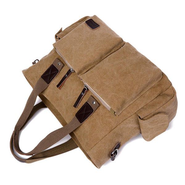 Suuri Kapasiteetti Miesten Naisten Canvas Monitoiminen Crossbody Laukku Canvas Outdoor Käsilaukku