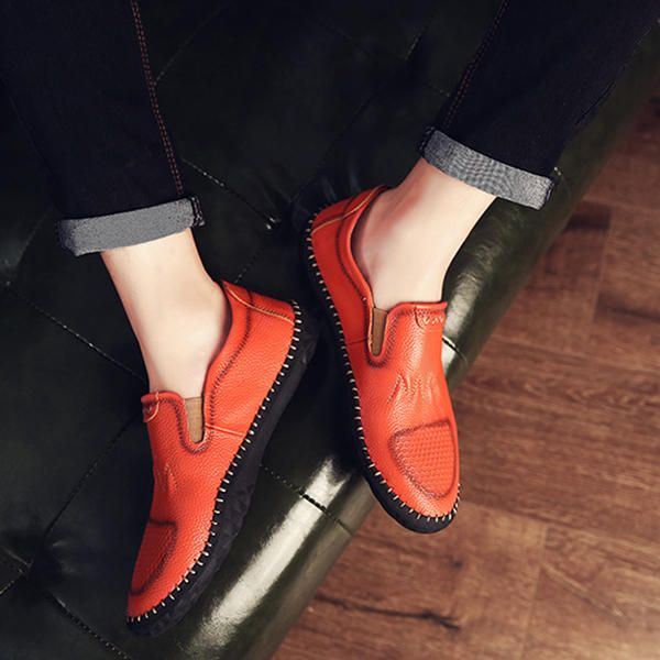 Casual Slip On Outdoor Miesten Oxfords Kengät Nahkaa