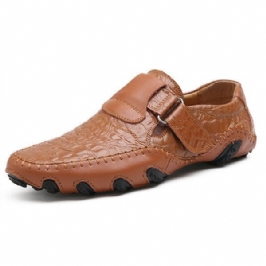 Hienot Miesten Hook Loop Aitoa Nahkaa Olevat Oxfords-kengät