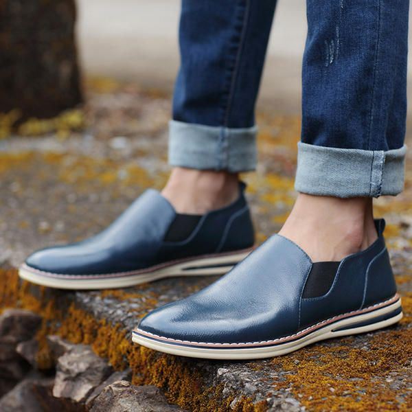 Miesten Aidosta Nahasta Valmistetut Rento Slip On Business Oxfords -kengät