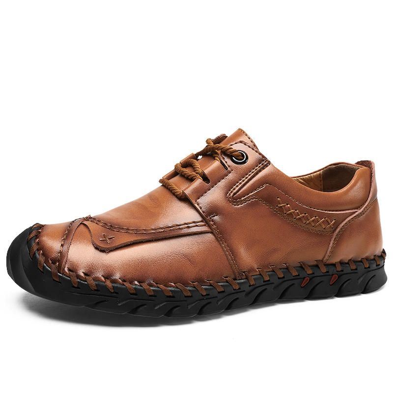 Miesten Aito Nahka Törmäyksenestovarvas Casual Business Oxfords