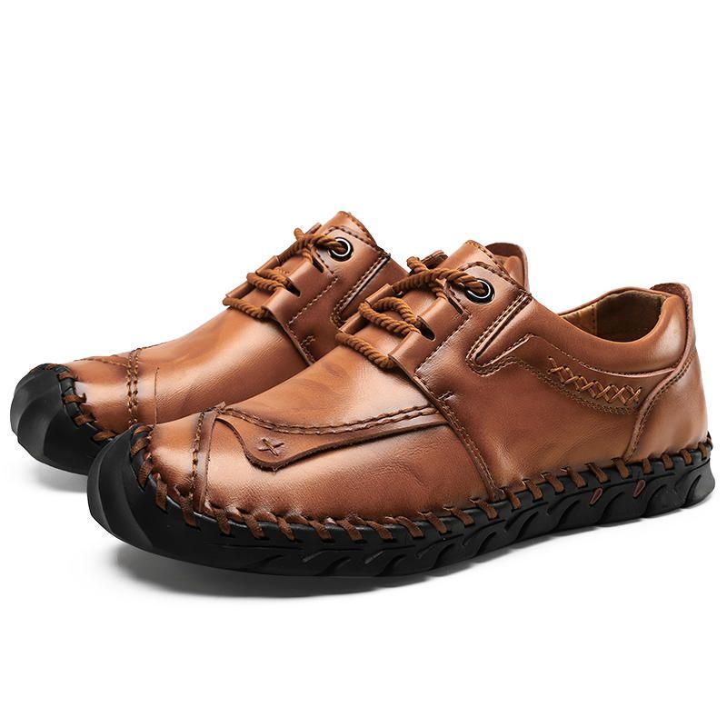 Miesten Aito Nahka Törmäyksenestovarvas Casual Business Oxfords