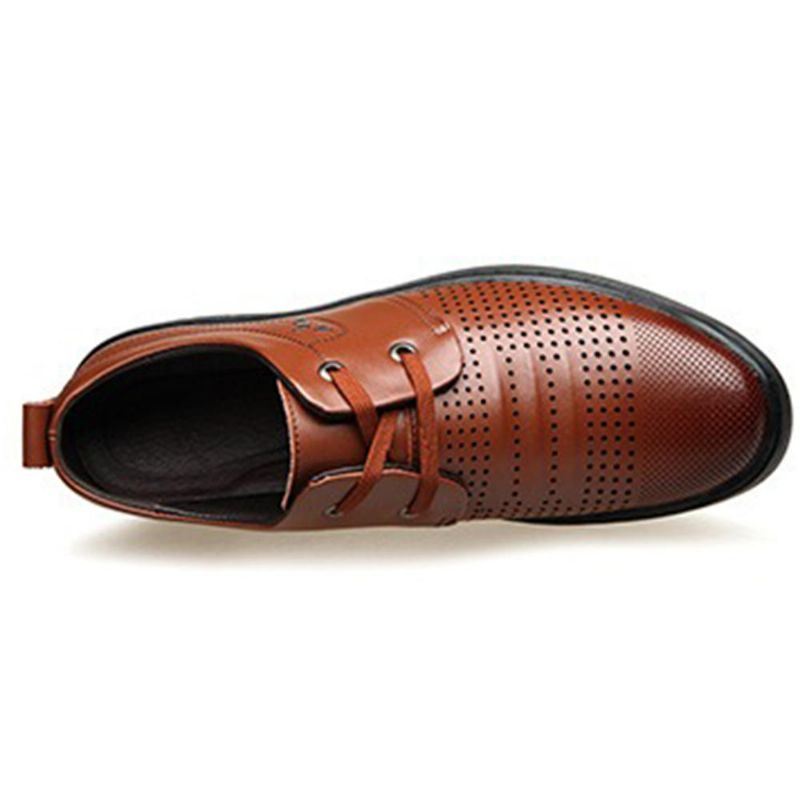 Miesten Aitoa Nahkaa Hengittävä Hollow Out Business Oxfords