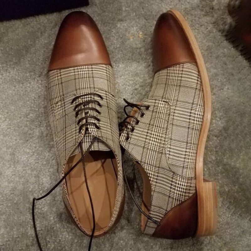Miesten British Style Cap Toe Mukavat Nauhoitusmuotoiset Mekkokengät