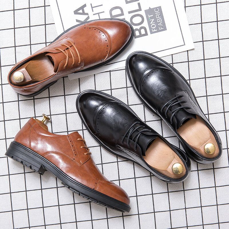 Miesten Brogue Lace Up Business Puettavat Oxfords-kengät