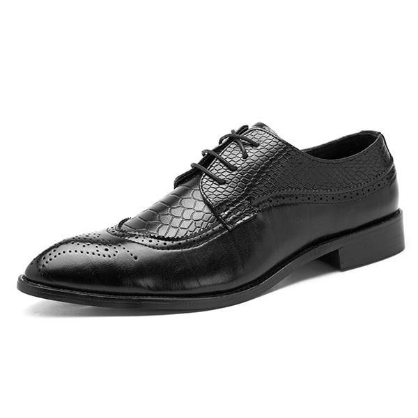 Miesten Brogue-tyylinen Aitoa Nahkaa Teräväkärkiset Business-muodolliset Kengät