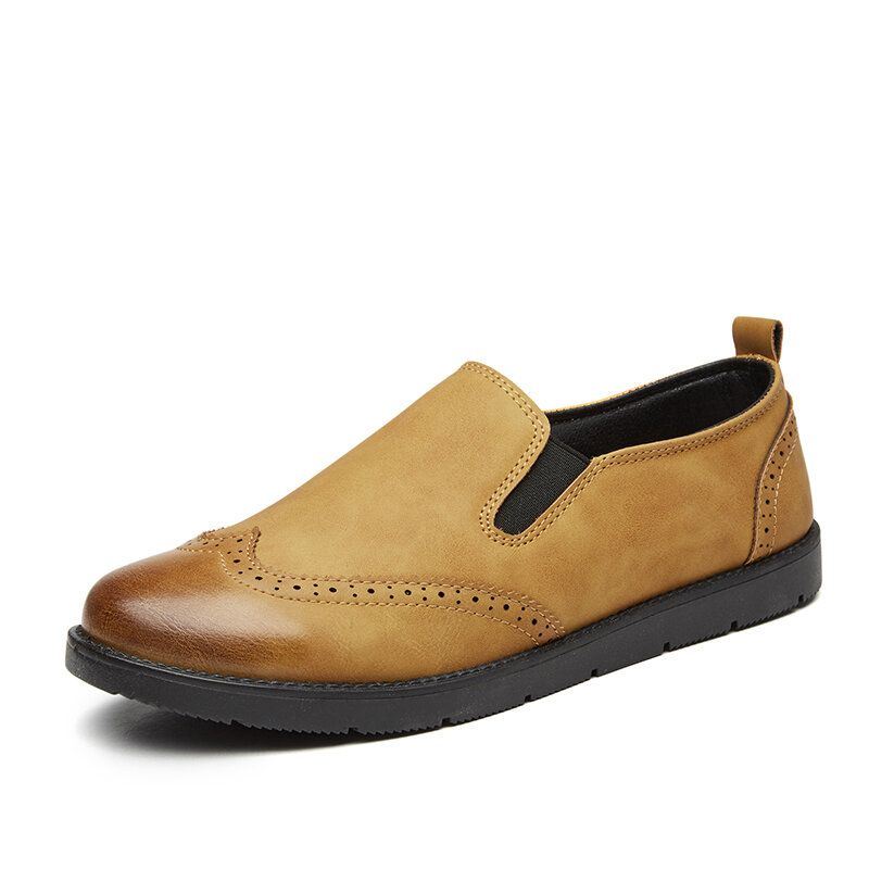 Miesten Business Casual Loafers Chelsea Slip On Työmekko Käsinompelukengät