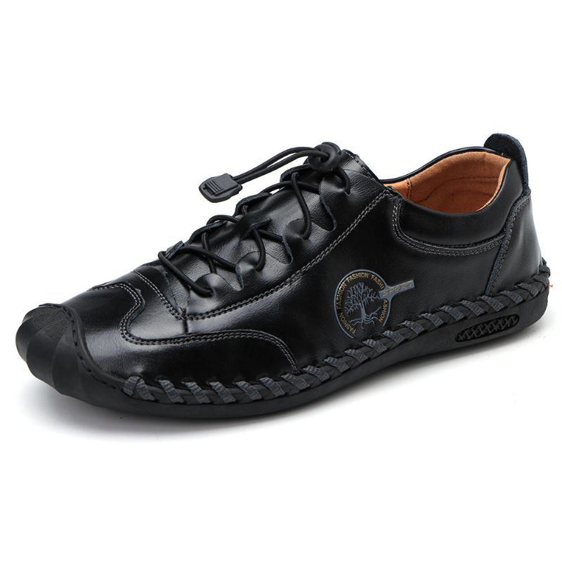 Miesten Käsinompeleminen Liukumaton Pehmeä Pohja Rento Nahka Oxfords