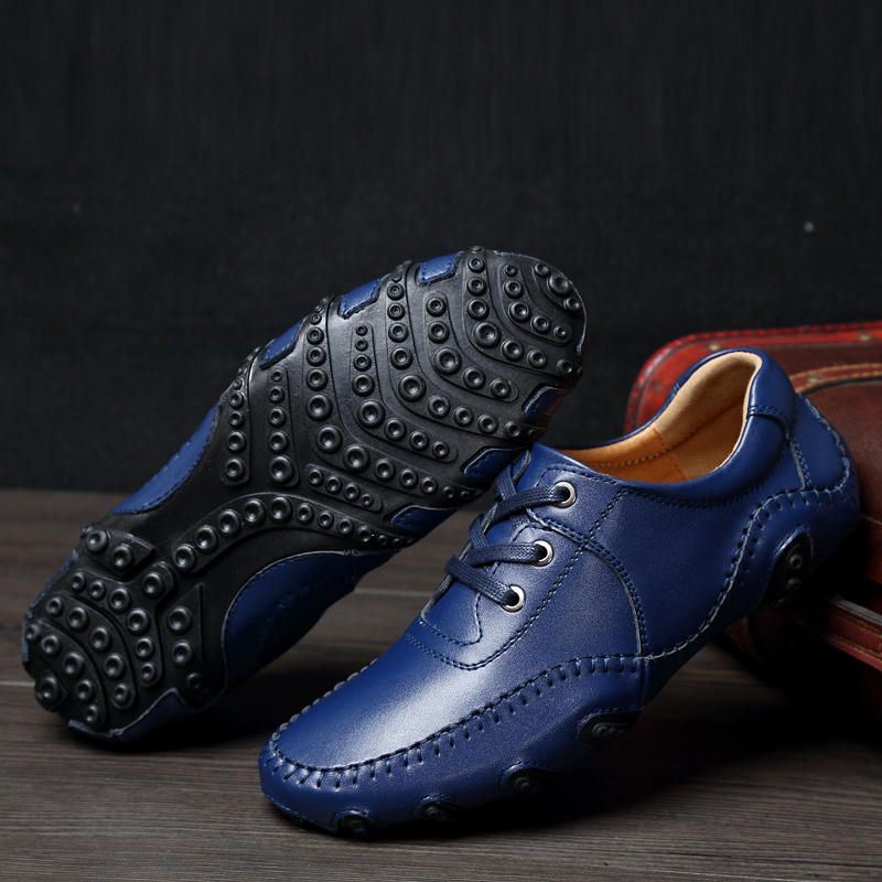 Miesten Lehmännahkainen Liukastumista Estävä Casual Business Oxfords