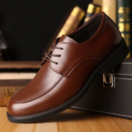Miesten Lehmännahkainen Mikrokuituliina Hengittävä Pehmeä Pohja Mukavat Business Casual Nahkakengät