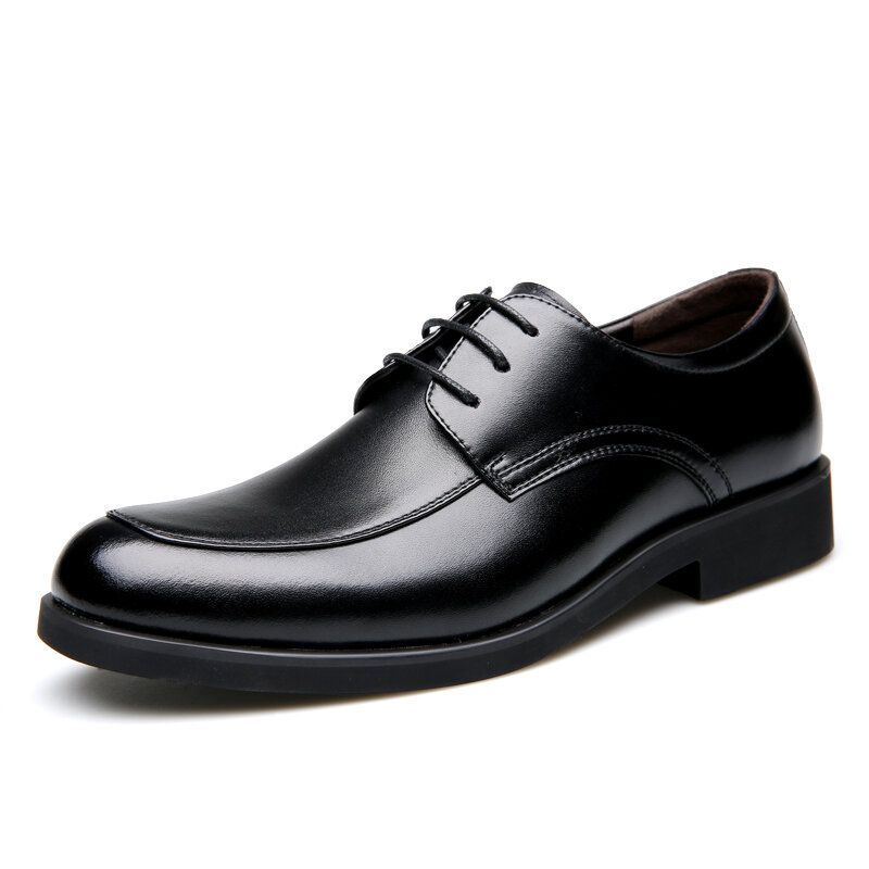 Miesten Lehmännahkainen Mikrokuituliina Hengittävä Pehmeä Pohja Mukavat Business Casual Nahkakengät