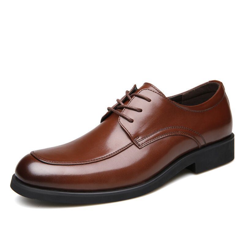 Miesten Lehmännahkainen Mikrokuituliina Hengittävä Pehmeä Pohja Mukavat Business Casual Nahkakengät
