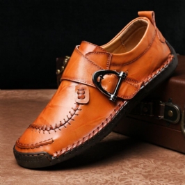 Miesten Lehmännahkaompeleinen Kuminauha Rento Business Oxfords