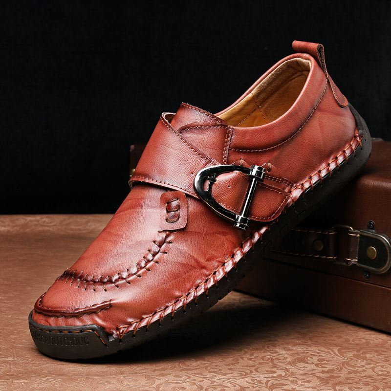 Miesten Lehmännahkaompeleinen Kuminauha Rento Business Oxfords