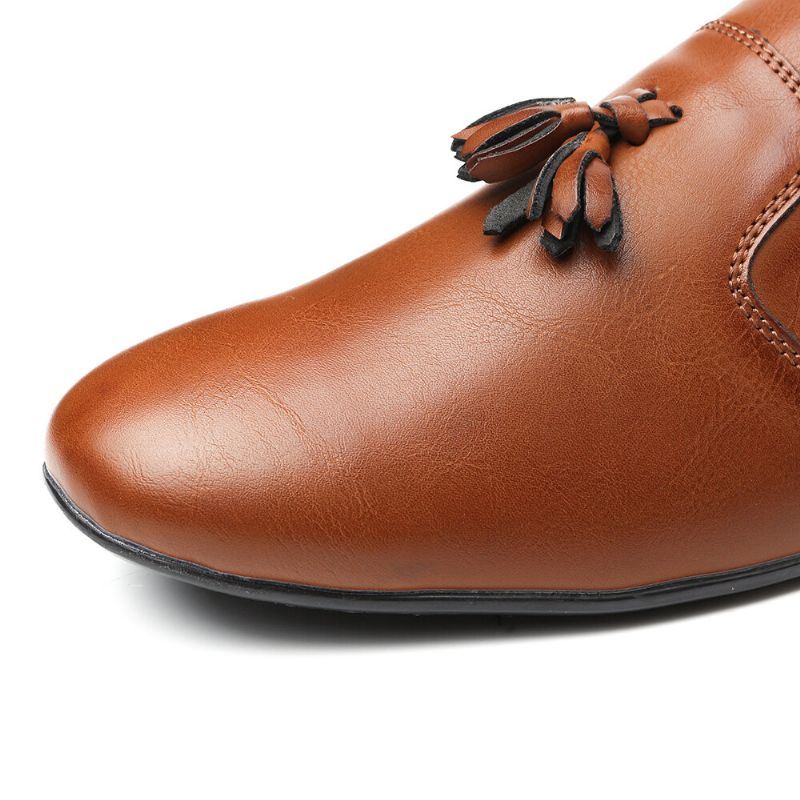 Miesten Liukumaton Tupsukoristehousu Rento Nahkainen Oxfords