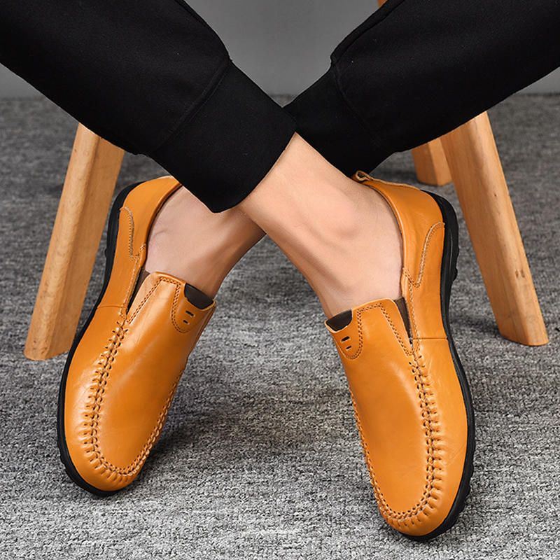 Miesten Microfiber Casual Mukava Slip On Office Business Oxfords