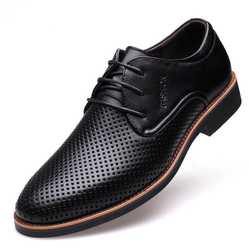 Miesten Mikrokuituliina Hengittävä Hollow Out Business Casual Oxfords