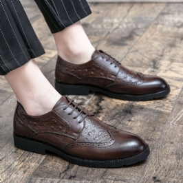 Miesten Mikrokuituliina Hengittävä Pehmeä Pohjallinen Alushousu Pure Color Oxfords Casual Business Kengät