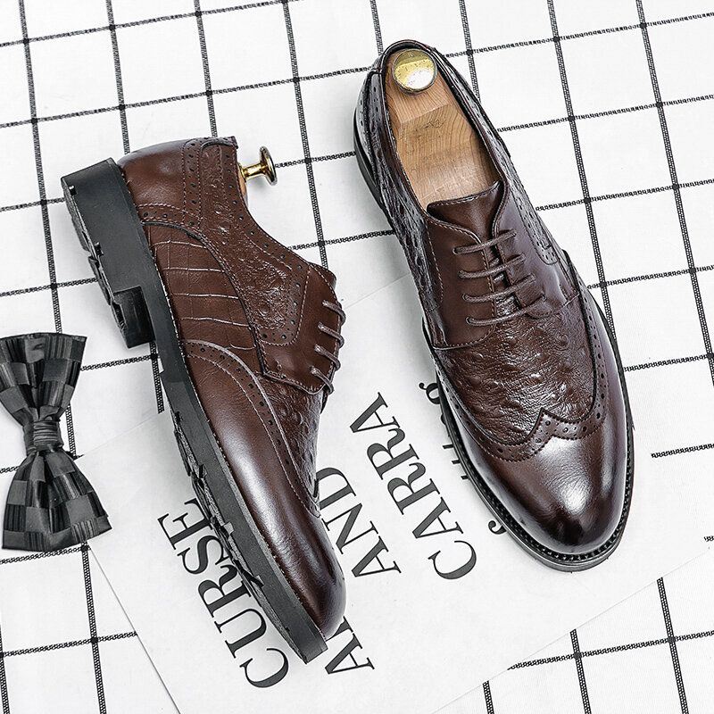 Miesten Mikrokuituliina Hengittävä Pehmeä Pohjallinen Alushousu Pure Color Oxfords Casual Business Kengät